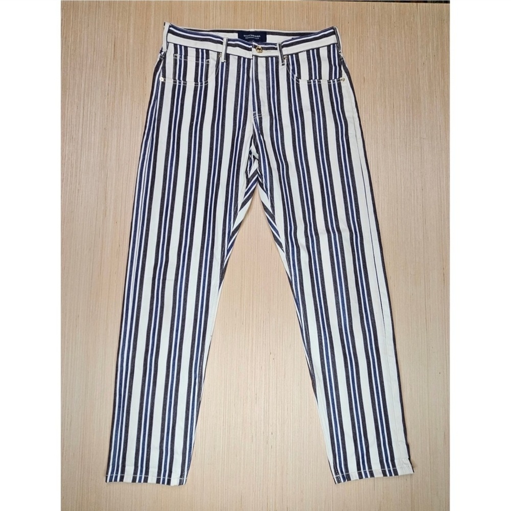 Sotch & Soda Striped Navy and White Slim Pants.